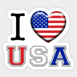 I love USA Sticker